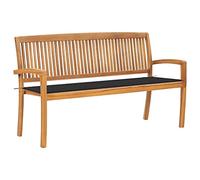 KTHLBRH Banco de jardín apilable, para terraza, adecuado para decoración de porches, exteriores, jardín, terraza, porche, piscina, balcón, con superficie de 159 cm, madera maciza de teca