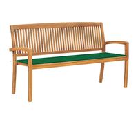 KTHLBRH Banco de jardín apilable, para terraza, adecuado para decoración de porches, exteriores, jardín, terraza, porche, piscina, balcón, con superficie de 159 cm, madera maciza de teca