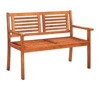 KTHLBRH Banco de jardín de 2 plazas, bancos de terraza, adecuado para decoración de porches, exteriores, jardín, terraza, porche, piscina, balcón, 120 cm, madera maciza de eucalipto