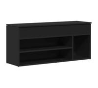 KTHLBRH Banco zapatero negro 102 x 30,5 x 45 cm aglomerado | Asiento cómodo, compartimento grande, superficie lisa, fácil limpieza, aglomerado estable, requiere montaje