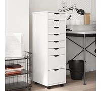 KTHLBRH Baúl enrollable profesional con cajones Rolling File blanco pino macizo