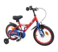 KTHLBRH Bicicleta para niños de 16 pulgadas de acero para 4-6 años roja | Acero resistente, puños de goma, vástago de rosca, guardabarros, manillares y sillín ajustables, sillín anatómico
