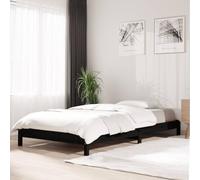 KTHLBRH Camas Cabecero Cama Cama Doble Cama apilable Negro 80 x 200 cm Madera maciza de pino Adecuado para Habitaciones Familiares