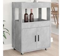 KTHLBRH Carrito de bar gris hormigón, armario de jardín, aparadores para dormitorio, oficina, 60 x 39,5 x 89 cm, material de madera