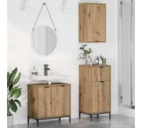KTHLBRH Conjunto de Muebles de Baño Contemporáneo con Gabinete para Lavabo y Dos Gabinetes de Almacenamiento - Diseño Moderno con Estantes y Cajones para Organización