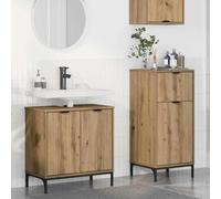 KTHLBRH Conjunto de Muebles de Baño de Madera Elaborada con Amplio Almacenamiento y Diseño Moderno para Espacios Pequeños y Grandes, Incluye Cajones y Armario, Fácil Montaje