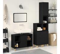 KTHLBRH Conjunto de Muebles de Baño Moderno con Puertas Lisas y Almacenamiento Práctico - Diseño Rectangular Minimalista en Madera Resistente a la Humedad