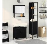 KTHLBRH Conjunto de Muebles de Baño Moderno con Puertas Lisas y Amplio Almacenamiento de Madera Elaborada - Estantes Organizadores para Espacios Contemporáneos