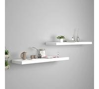 KTHLBRH Elegante Estante de Pared con Montaje Invisible - Juego de 2 Estantes Flotantes para Exhibir Libros, Coleccionables y Decoración, Estructura Metálica y MDF