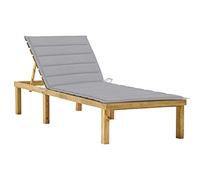 KTHLBRH 【Entrega con flash】 Tumbona para exteriores, tumbona de terraza, adecuada para jardín, playa, piscina, con revestimiento gris de madera de pino impregnada