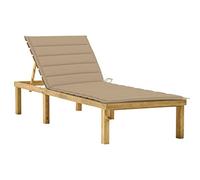 KTHLBRH 【Entrega con flash】 Tumbona para exteriores, tumbona de terraza, adecuada para jardín, playa, piscina, con recubrimiento beige de madera de pino impregnada