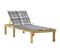 KTHLBRH 【Entrega con flash】 Tumbona para exteriores, tumbona de terraza, adecuada para jardín, playa, piscina, con estampado de cuadros grises de pino impregnado