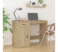 KTHLBRH Escritorio de madera de roble Sonoma, 100 x 49 x 75 cm, escritorio, escritorio, escritorio, escritorio, escritorio, escritorio, escritorio, diseño que ahorra espacio, ideal para la oficina en