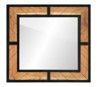 KTHLBRH Espejo de Baño con Marco de Madera de Acacia Maciza para Pared - Reflejo Nítido sin Distorsiones, Montaje en Pared para Ahorrar Espacio, Ideal para Maquillarse y Afeitarse,