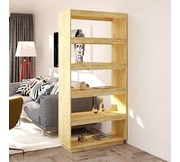 KTHLBRH Estantería de Madera de Pino Maciza, Mueble Librería con Amplio Espacio de Almacenamiento para Libros, Revistas, DVD y Decoración, Ideal como Separador de
