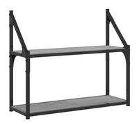 KTHLBRH Estantería de pared para baño, estantería para plantas, estantería de pared, 2 compartimentos, gris Sonoma, 60 x 21 x 51 cm, material de madera para baño, balcón, salón, oficina