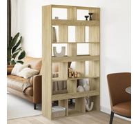 KTHLBRH Estantería Divisora de Ambientes con 13 Estantes, Estructura de Madera de Ingeniería para Organizar Libros, Revistas y Decoración del Hogar