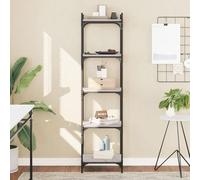 KTHLBRH Estantería Librería de Madera con Estructura Metálica, Estante con Patas Ajustables y Amplio Espacio de Almacenamiento para Libros, Revistas y Decoración para