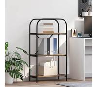 KTHLBRH Estantería Rectangular Moderna de Madera con Estructura de Acero para Sala de Estar u Oficina - Estante Librería Minimalista con Amplio Almacenamiento para