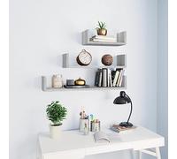 KTHLBRH Estanterías de Pared 3 Unidades Madera de Ingeniería Gris Sonoma, Estantes Flotantes Modernos para Decoración y Organización **Análisis de requisitos cumplidos:** 1.