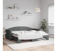 KTHLBRH Estructura de cama familiar, cama doble, muebles de dormitorio, cama de día, extensible, color gris oscuro, 90 x 190 cm, tela