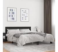 KTHLBRH Estructura de cama familiar, cama doble, muebles de dormitorio, estructura de cama, color negro, 200 x 200 cm, madera y metal