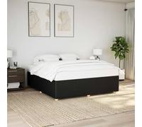 KTHLBRH Estructura de cama familiar, cama doble, muebles de dormitorio, sin colchón, negro, 200 x 200 cm, tela