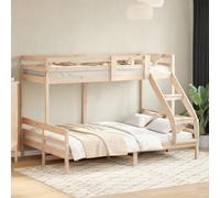 KTHLBRH Estructura de cama familiar, cama doble, muebles para dormitorio, litera, 80 x 200/140 x 200 cm, madera maciza de pino