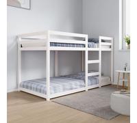KTHLBRH Estructura de cama familiar, cama doble, muebles para dormitorio, litera, color blanco, 90 x 190 cm, madera maciza de pino