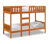 KTHLBRH Estructura de cama familiar, cama doble, muebles para dormitorio, litera, color marrón cera, 90 x 190 cm, madera maciza de pino