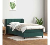 KTHLBRH Estructura de cama familiar, cama doble para dormitorio, con colchón, color verde oscuro, 90 x 210 cm, terciopelo