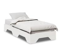 KTHLBRH Estructura de cama familiar, cama doble para dormitorio, muebles de madera maciza, sin colchón, apilable, blanco, 80 x 200 cm