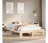 KTHLBRH Estructura de cama familiar, cama doble para dormitorio, muebles de madera maciza, sin colchón, 135 x 190 cm, pino