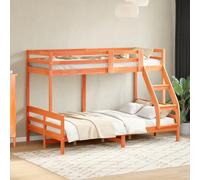 KTHLBRH Estructura de cama familiar de matrimonio para dormitorio, litera, 80 x 200/120 x 200 cm, madera maciza de pino, color marrón