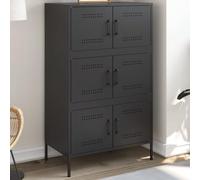 KTHLBRH Highboard Negro Armario Cómoda para Dormitorio Oficina 68x39x113 cm Acero