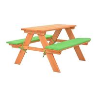 KTHLBRH Juego de muebles de jardín, muebles de terraza, muebles de balcón, mesa de picnic infantil con bancos, 89 × 79 × 50 cm, madera maciza de abeto