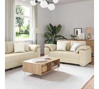 KTHLBRH Juego de Sofá 2 pcs Crema Sofá Moderno para 5 Personas, Resistente y Transpirable, Uso Interior y Exterior 219 x 77 x 82 cm Tela