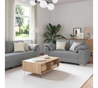 KTHLBRH Juego de Sofá 2 pcs Gris Claro Sofá Moderno para 5 Personas, Resistente y Transpirable, Uso Interior y Exterior 219 x 77 x 82 cm Tela