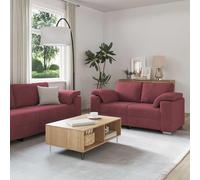 KTHLBRH Juego de Sofá 2 pcs Rojo Vino Tinto Sofá Moderno para 5 Personas, Resistente y Transpirable, Uso Interior y Exterior 219 x 77 x 82 cm Tela