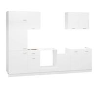 KTHLBRH Lyon - Juego de armarios de cocina de 7 piezas, color blanco | Madera de ingeniería, mueble colgante 80 x 31 x 60 cm, requiere montaje, panel lavavajillas incluido
