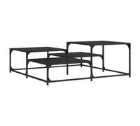 KTHLBRH Mesa auxiliar pequeña pequeña para exteriores, mesa pequeña para exterior, mesa de jardín, pequeña, color negro, 107 x 107 x 40 cm, material de madera para salón, balcón, cocina, dormitorio