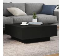 KTHLBRH Mesa de Centro con Luces LED Negro Mesa Centro LED Moderna con Superficie Robusta y Luces RGB Ajustables 80x80x31 cm