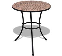 KTHLBRH Mesa de mosaico de cerámica, 60 cm, color rojo terracota