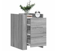 KTHLBRH Mesita de noche gris Sonoma con cajones para salón dormitorio 45x50x65cm madera