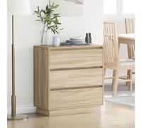 KTHLBRH Mesita de noche LED Sonoma roble cómoda con cajones para habitación dormitorio 71 x 34,5 x 75 cm madera