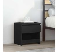 KTHLBRH Mesitas de Noche 2 uds Madera contrachapada Negro Mesita de Noche con Cajón, Mueble Auxiliar de Madera para Dormitorio 40x30x39 cm
