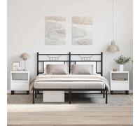 KTHLBRH Mesitas de Noche 2 uds Madera de ingeniería Blanco Mesita de Noche Moderna con Cajón y Almacenamiento, Estilo Clásico y Elegante 40x35x50 cm