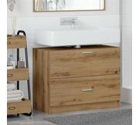KTHLBRH Mueble de Baño de Madera Maciza con Cajón y Puertas - Gabinete de Lavabo Rústico Rectangular para Almacenamiento Práctico y Organización - Estructura
