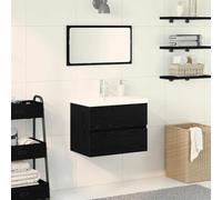 KTHLBRH Mueble de Baño Moderno con Lavabo Integrado y Puertas de Bisagras, Gabinete de Pared Rectangular de Madera Elaborada para Almacenamiento Compacto y Organización