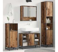 KTHLBRH Mueble de Baño Moderno con Puertas de Bisagras y Manijas de Barra Mate - Gabinete de Almacenamiento Rectangular de Madera Resistente para Organización y Estilo Minimalista
